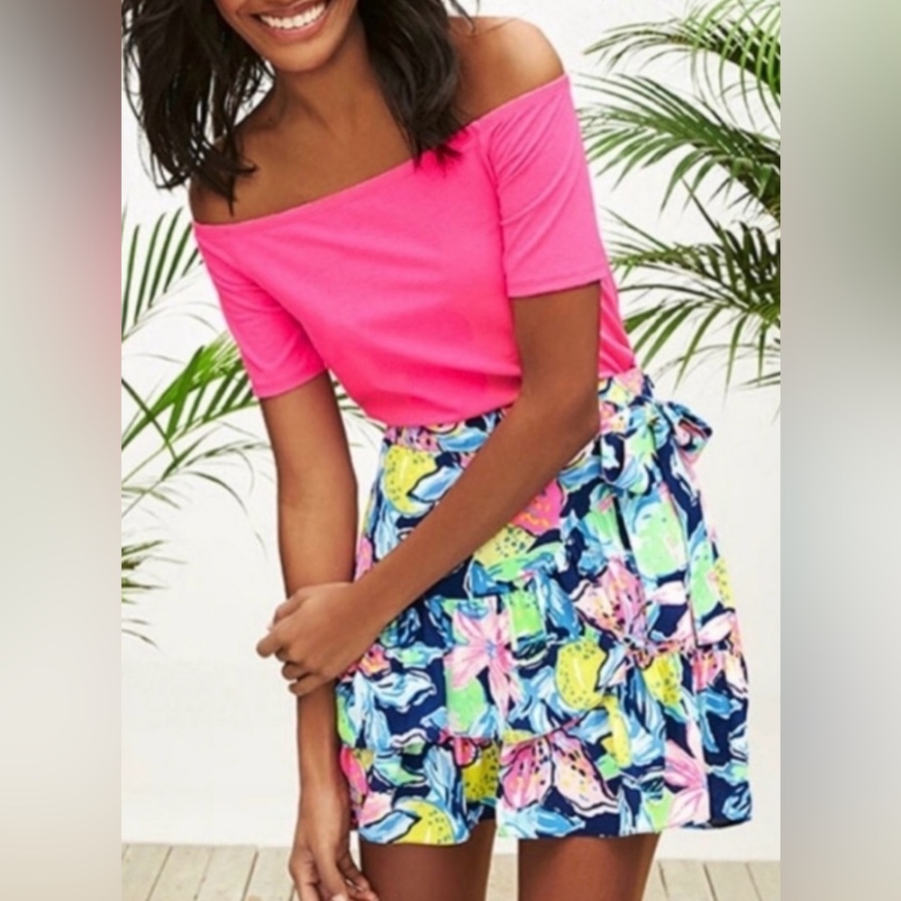 Lilly Pulitzer Nauti Navy Caprio Soleil Nessa Skirt, Size 12, EUC.